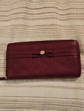 Gucci Maroon Continental Zip-Around Wallet